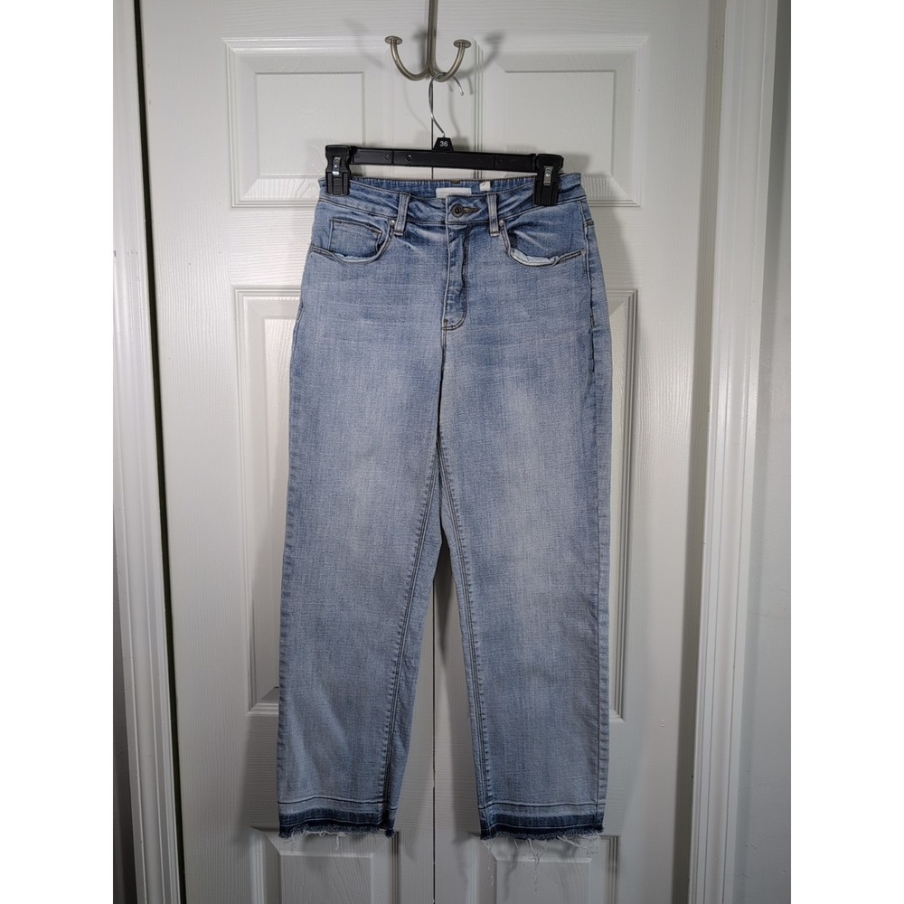 A Loves A Crop Jeans Raw Hem Woman's Size 27 Light‎ Blue Jeans